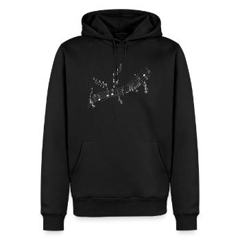 Noten weiss - Männer Premium Bio Hoodie - Schwarz - Vorne - Nico (187cm)
