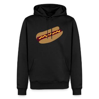 Hot dog - Sweat à capuche Premium bio Homme - noir - Devant - Nico (187cm)