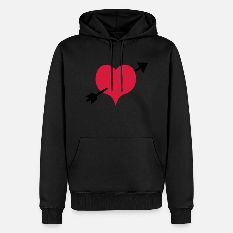 la flèche - Sweat à capuche Premium bio Homme - noir