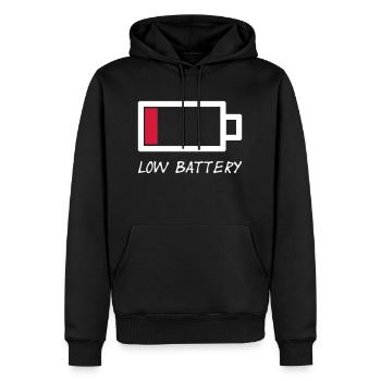 batterie faible - vecteur épuisé par batterie faible - Sweat à capuche Premium bio Homme - noir - Devant - Nico (187cm)