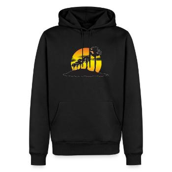 coucher de soleil - Sweat à capuche Premium bio Homme - noir - Devant - Nico (187cm)
