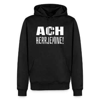 Ach herrjemine! - Männer Premium Bio Hoodie - Schwarz - Vorne - Nico (187cm)