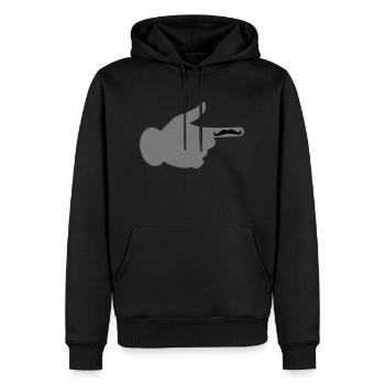 Moustache Finger - Männer Premium Bio Hoodie - Schwarz - Vorne - Nico (187cm)