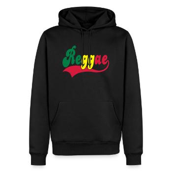 Reggae - Sweat à capuche Premium bio Homme - noir - Devant - Nico (187cm)