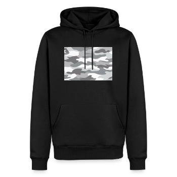 Schnee Camo - Männer Premium Bio Hoodie - Schwarz - Vorne - Nico (187cm)