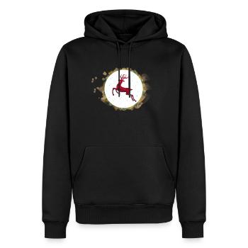 Weihnachtsrentier - Männer Premium Bio Hoodie - Schwarz - Vorne - Nico (187cm)