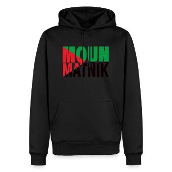 Martinique Drapeau Message - Sweat à capuche Premium bio Homme - noir - Devant - Nico (187cm)