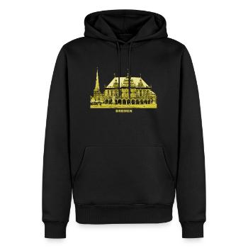 Hôtel de ville de Brême Ville hanséatique de Roland Allemagne - Sweat à capuche Premium bio Homme - noir - Devant - Nico (187cm)