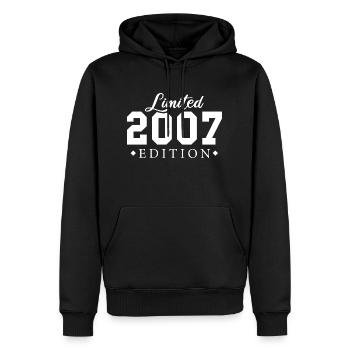 Limited Edition 2007 - Männer Premium Bio Hoodie - Schwarz - Vorne - Nico (187cm)