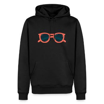 lunettes colorées - Sweat à capuche Premium bio Homme - noir - Devant - Nico (187cm)