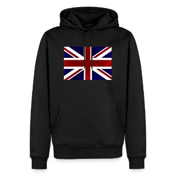 Britische Flagge, Vereinigtes Königreich, Rot, Weiß und Blau - Männer Premium Bio Hoodie - Schwarz - Vorne - Nico (187cm)