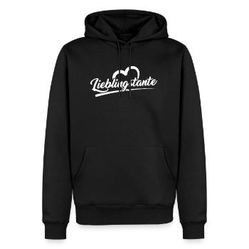 Tante Lieblingstante Herz Spruch - Männer Premium Bio Hoodie - Schwarz - Vorne - Nico (187cm)