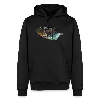 Madeira - Männer Premium Bio Hoodie - Schwarz - Vorne - Nico (187cm)
