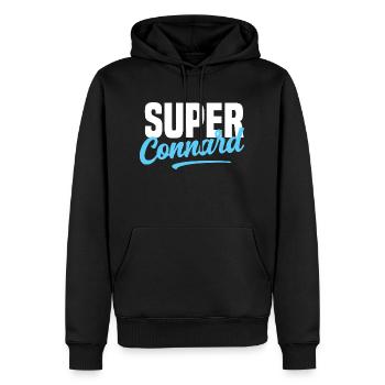 Super connard cadeau humour provoque homme - Sweat à capuche Premium bio Homme - noir - Devant - Nico (187cm)