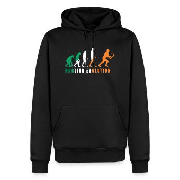 The Evolution of Hurling - Men’s Premium Organic Hoodie - black - Front - Nico (187cm)