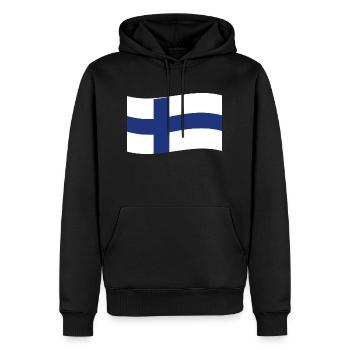 Finnland Flagge Finland Fahne Finnish Finn Land - Männer Premium Bio Hoodie - Schwarz - Vorne - Nico (187cm)