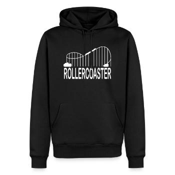 Rollercoaster Achterbahn - Männer Premium Bio Hoodie - Schwarz - Vorne - Nico (187cm)