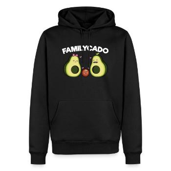Familycado Avocado Familie Vegane Familie - Männer Premium Bio Hoodie - Schwarz - Vorne - Nico (187cm)