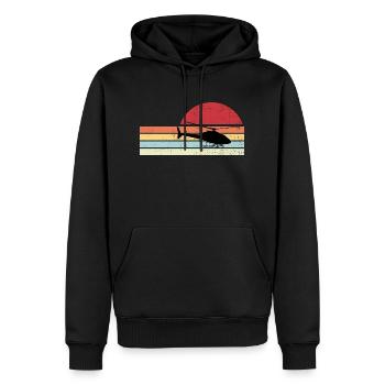 Hélicoptère Hélicoptère Cadeau Rétro - Sweat à capuche Premium bio Homme - noir - Devant - Nico (187cm)