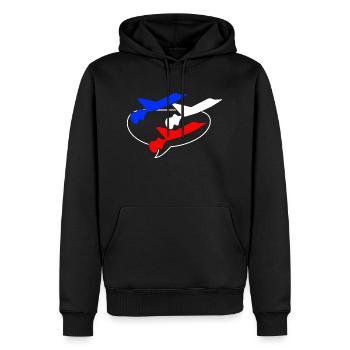Patrouille de France blau weiß rot - Männer Premium Bio Hoodie - Schwarz - Vorne - Nico (187cm)