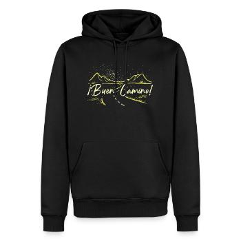 Buen camino Pilger pilgern Gruß Jakobsweg Geschenk - Männer Premium Bio Hoodie - Schwarz - Vorne - Nico (187cm)