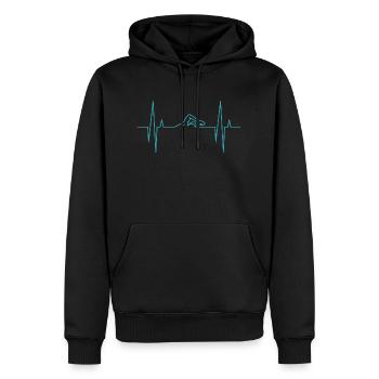 Le nageur - Sweat à capuche Premium bio Homme - noir - Devant - Nico (187cm)