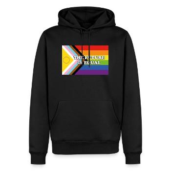 Inclusive Pride Progress Flag THE FUTURE IS EQUAL - Men’s Premium Organic Hoodie - black - Front - Nico (187cm)