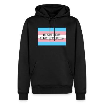 Trans Pride TRANS RECHTE SIND MENSCHENRECHTE - Männer Premium Bio Hoodie - Schwarz - Vorne - Nico (187cm)
