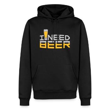 I Need Beer - Men’s Premium Organic Hoodie - black - Front - Nico (187cm)