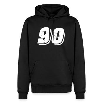 90 number symbol - Men’s Premium Organic Hoodie - black - Front - Nico (187cm)