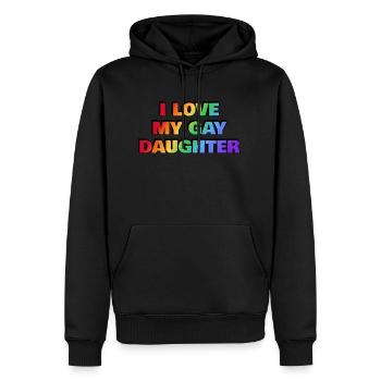 J’aime ma fille gay - Couleurs arc-en-ciel de la Fierté - Sweat à capuche Premium bio Homme - noir - Devant - Nico (187cm)