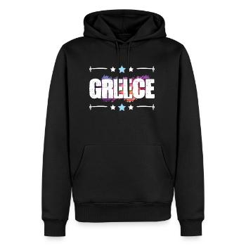 Greece - Männer Premium Bio Hoodie - Schwarz - Vorne - Nico (187cm)