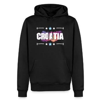 Croatia - Männer Premium Bio Hoodie - Schwarz - Vorne - Nico (187cm)