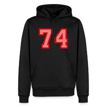 Cool Retro Retrostyle Numéro de maillot numéro de dos - Sweat à capuche Premium bio Homme - noir - Devant - Nico (187cm)