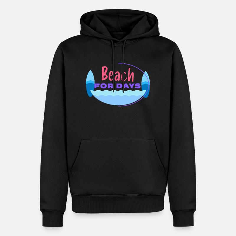 beach, plage tous les jours - Sweat à capuche Premium bio Homme - noir