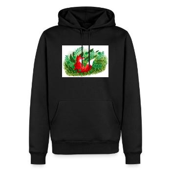 Fuchs - Männer Premium Bio Hoodie - Schwarz - Vorne - Nico (187cm)