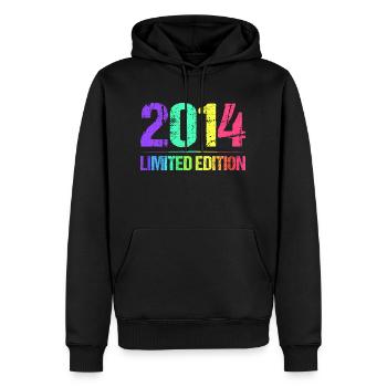 2014 Limited Edition Jahrgang 14er Retro Jahrgang - Männer Premium Bio Hoodie - Schwarz - Vorne - Nico (187cm)