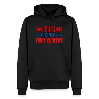 This is My First Concert 34 - Men’s Premium Organic Hoodie - black - Front - Nico (187cm)