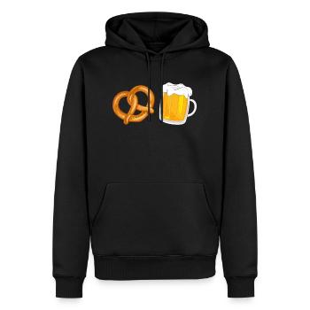 Bretzel & Bière : le t-shirt parfait pour les connaisseurs - Sweat à capuche Premium bio Homme - noir - Devant - Nico (187cm)