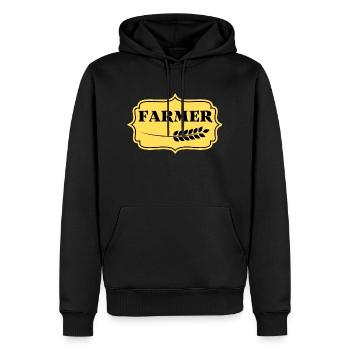 FARMER - Vintage - Sweat à capuche Premium bio Homme - noir - Devant - Nico (187cm)