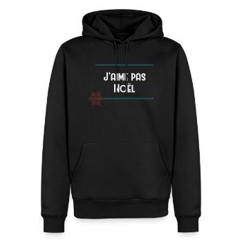 J’aime pas Noël - Sweat à capuche Premium bio Homme - noir - Devant - Nico (187cm)