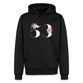 53. Jahrestag in voller Blüte (Geschenk von 53 Jahren) - Männer Premium Bio Hoodie - Schwarz - Vorne - Nico (187cm)
