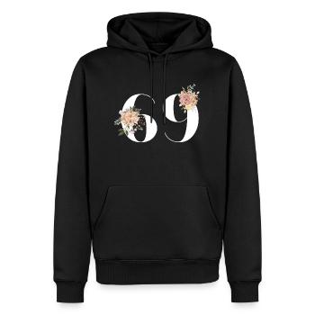 69th Anniversary Flowers (Gift of 69 years) - Men’s Premium Organic Hoodie - black - Front - Nico (187cm)
