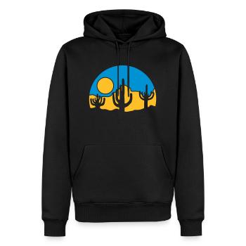 Kakteen Natur Sonne Wüste - Männer Premium Bio Hoodie - Schwarz - Vorne - Nico (187cm)