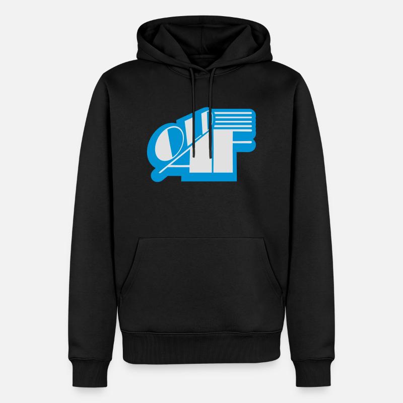 old AF Text Logo - Männer Premium Bio Hoodie - Schwarz