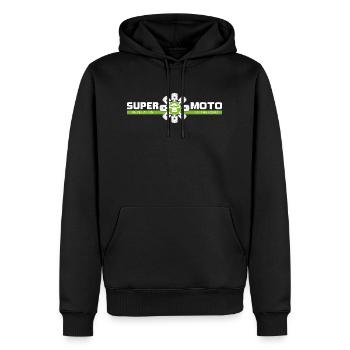 SUPER MOTO Monkey Circle - Männer Premium Bio Hoodie - Schwarz - Vorne - Nico (187cm)