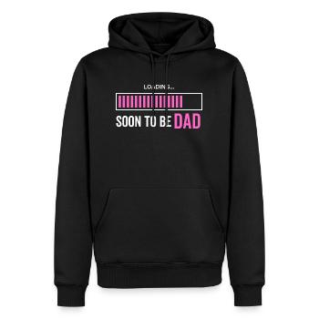 Bientôt papa - Sweat à capuche Premium bio Homme - noir - Devant - Nico (187cm)