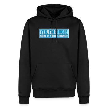 célibataire maintenant votre chance - Sweat à capuche Premium bio Homme - noir - Devant - Nico (187cm)
