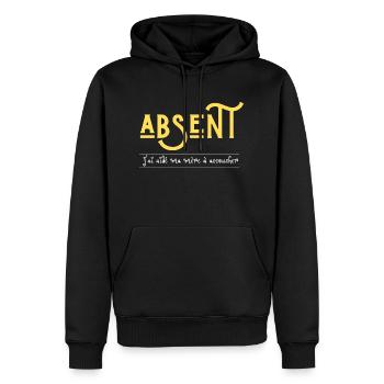 absent j'ai aidé ma mère à accoucher - Sweat à capuche Premium bio Homme - noir - Devant - Nico (187cm)