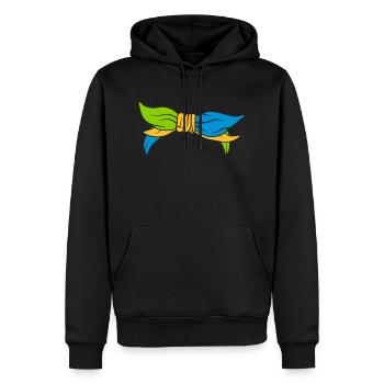 Bunte weibliche Kopfbedeckung Kopftuch - Männer Premium Bio Hoodie - Schwarz - Vorne - Nico (187cm)